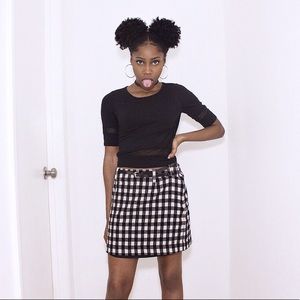 Black and White Plaid Skirt